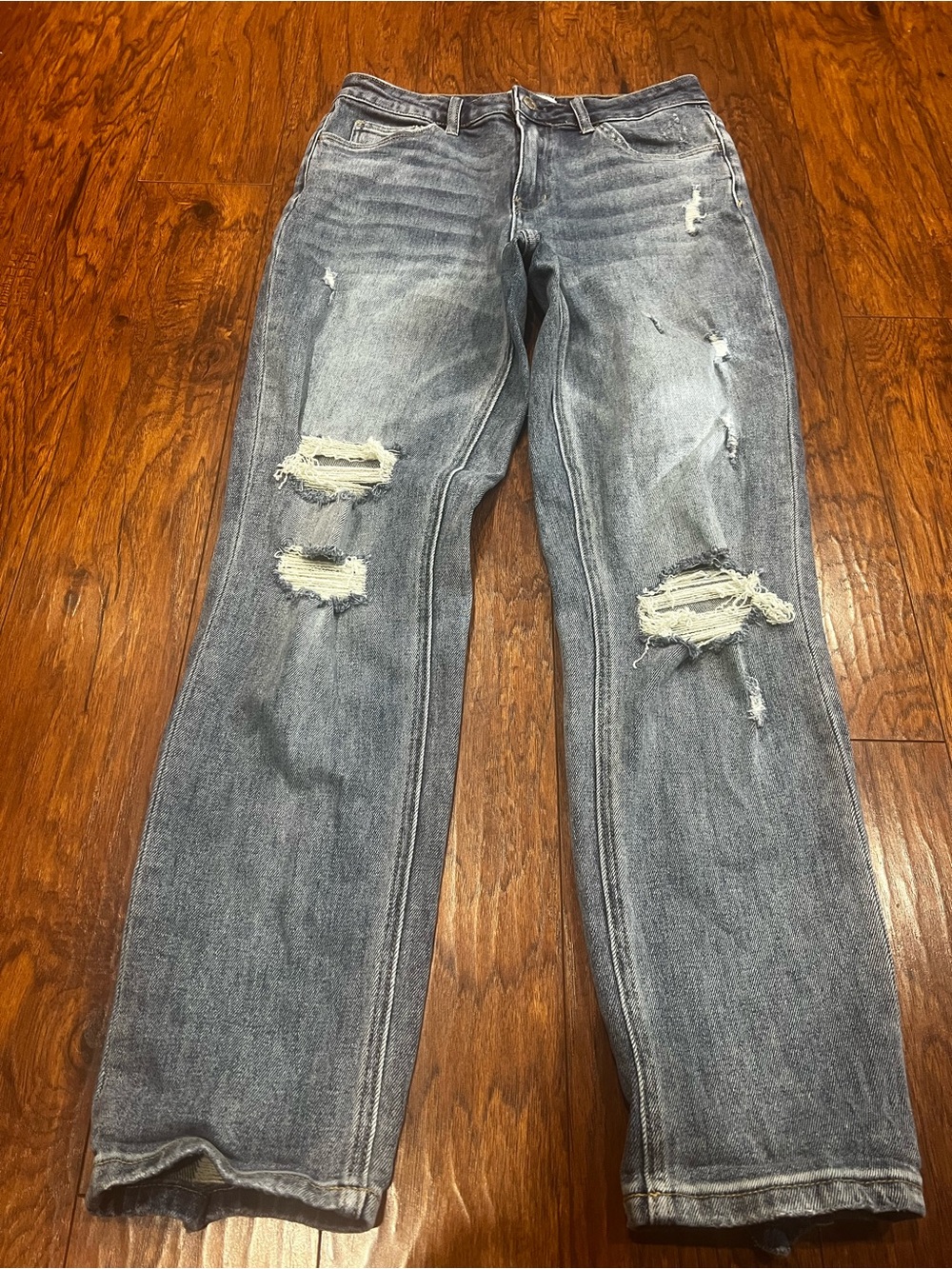 Vervet Distressed Destroyed Straight Leg Jeans Stretch Mid Rise SZ 28
